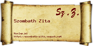 Szombath Zita névjegykártya